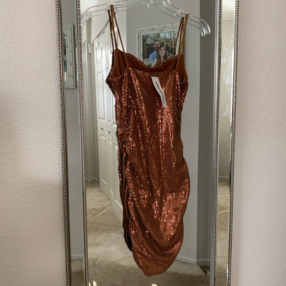 NWT URBAN OUTFITTERS Brown Sequins Mini Dress - Picture 8 of 8